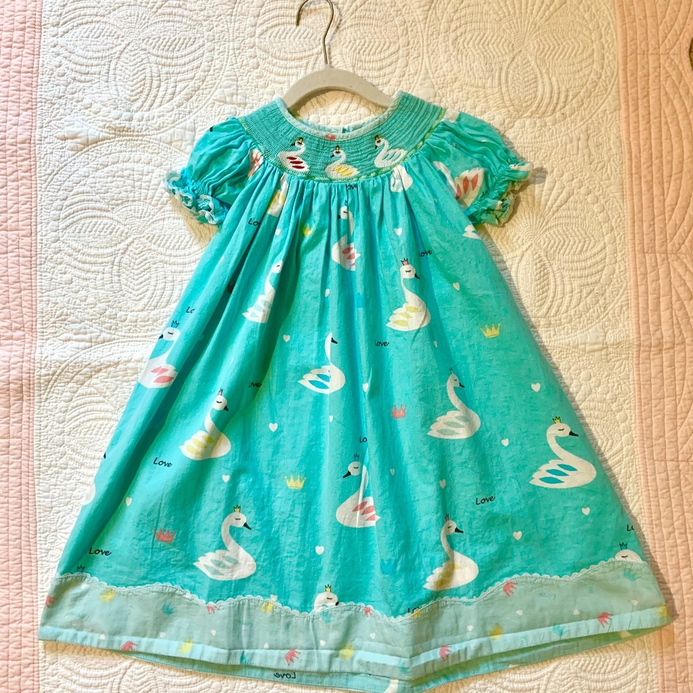 Smocked Swan Dress
